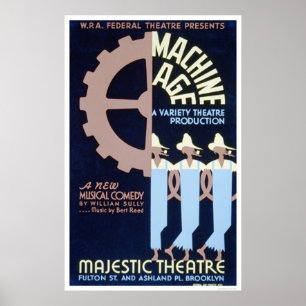 Machine Age Comedy 1937 WPA Poster