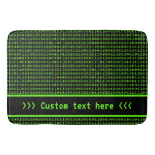 Machine Code Black & Green - Your Message Men's Bath Mat