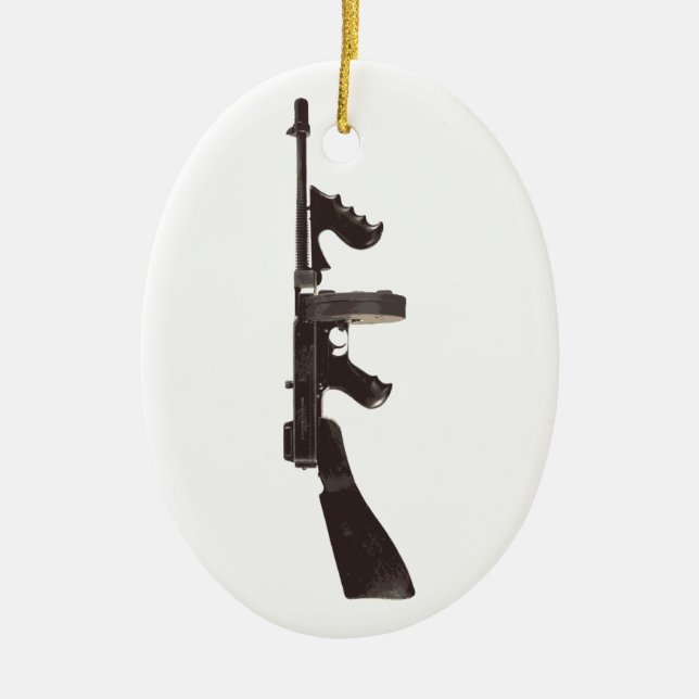 Machine Gun Ceramic Ornament (Front)