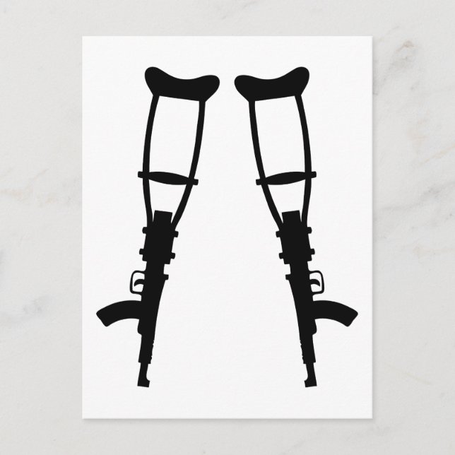 Machine Gun Crutches - End War Peace Postcard (Front)