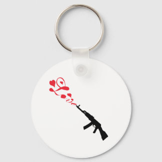 Machine Gun Love red Keychain