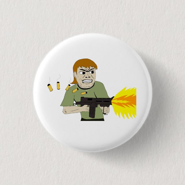 machine gunner 1 inch round button (Front)