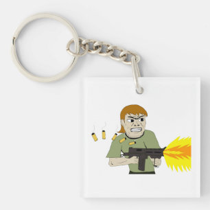 machine gunner keychain