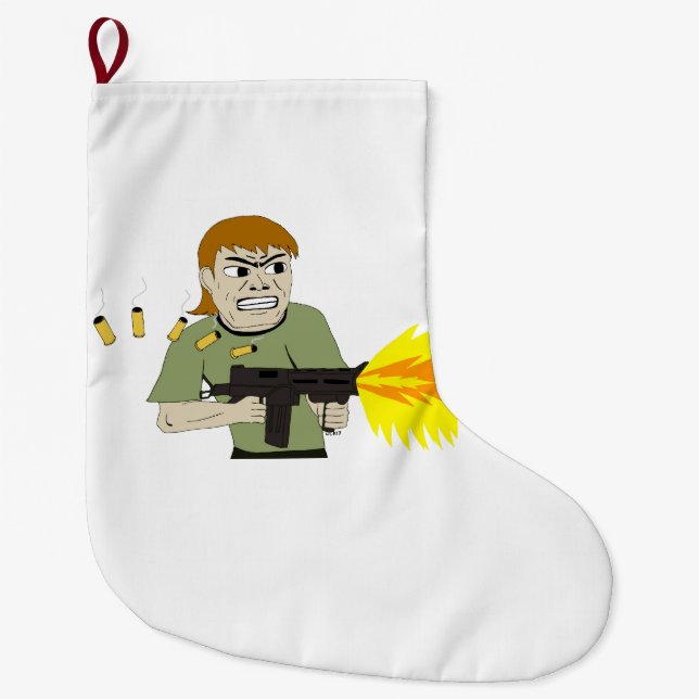 machine gunner large christmas stocking (Front)
