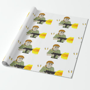 machine gunner wrapping paper