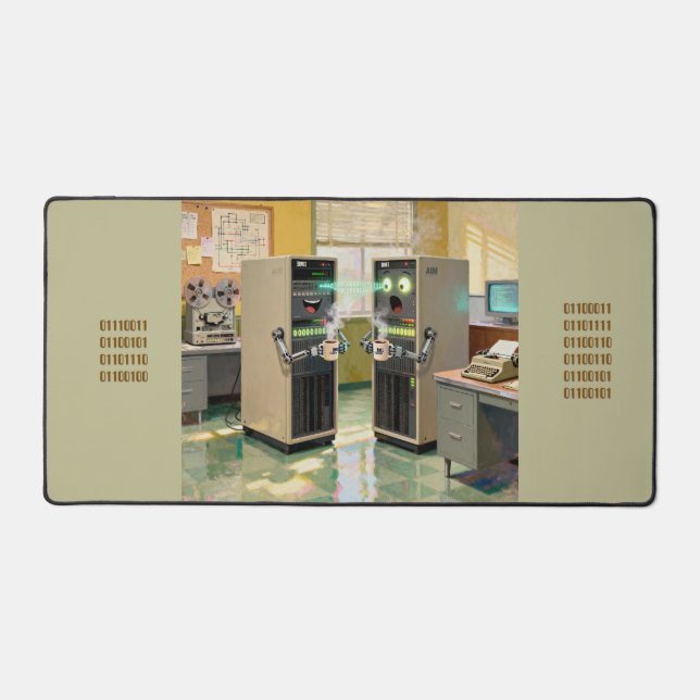 “Machine Language”  -  Humourous Technology        Desk Mat (Front)