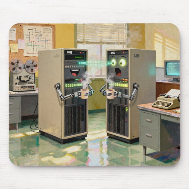 “Machine Language”  -  Humourous Technology        Mouse Pad (Front)