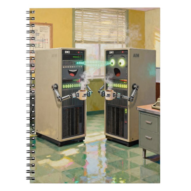 “Machine Language”  -  Humourous Technology        Notebook (Front)