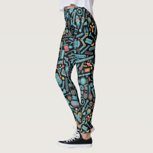 Machinery Elements Seamless Pattern Leggings