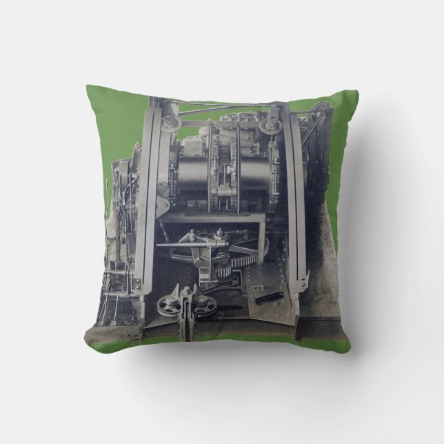 Machinery Industrial Gears Engineering Vintage Throw Pillow (Front)