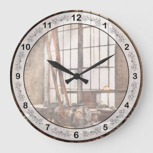 Machinist - I like big tools Large Clock