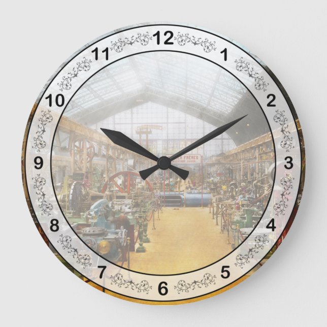 Machinist - It's milling time 1889 Large Clock (Front)