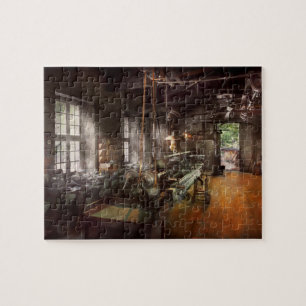 Machinist - Lathe - A long lathe Jigsaw Puzzle