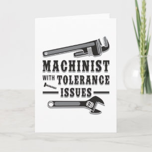 Machinist Machine Mechanic CNC Funny Gift Idea Card