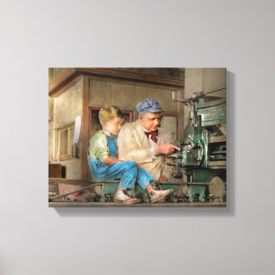 Machinist - Spending time with grandpa 1921 Canvas Print