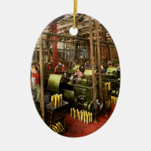 Machinist - War - Belts and Bombs 1916 Ceramic Ornament
