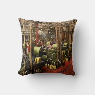 Machinist - War - Belts and Bombs 1916 Throw Pillow