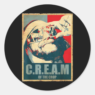 Macho Cream Of Crop Oh Yeah Retro Funny Vintage  Classic Round Sticker