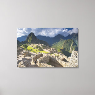 Machu Picchu, ancient ruins, UNESCO world 3 Canvas Print