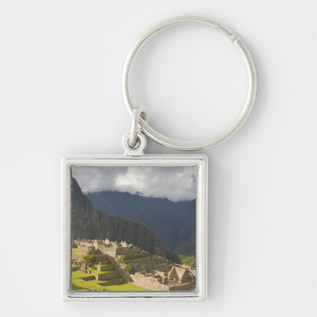 Machu Picchu, ancient ruins, UNESCO world 4 Keychain (Front)