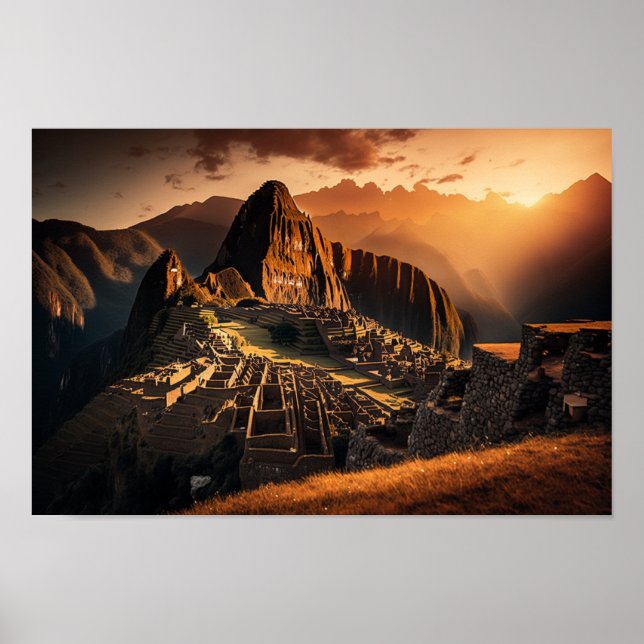 Machu Picchu au coucher du soleil - Impression d'a (Devant)