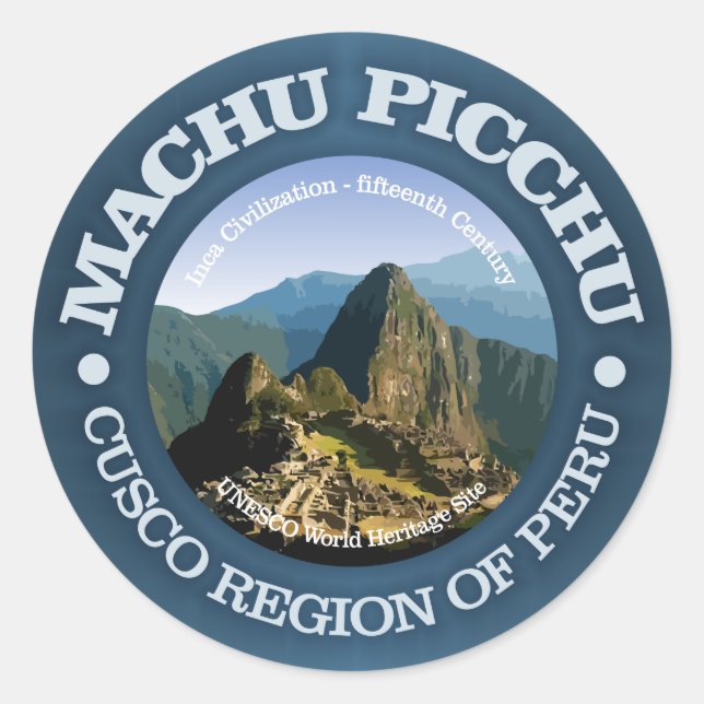 Machu Picchu Classic Round Sticker (Front)