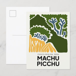 Machu Picchu Cusco Peru abstract travel floral Postcard