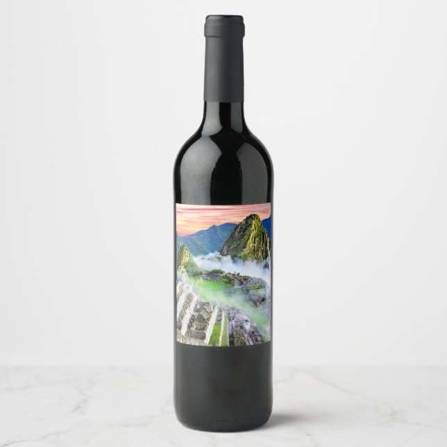  Machu Picchu, Cusco - Peru Wine Label (Front)
