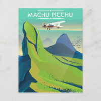 machu picchu Flight travel poster