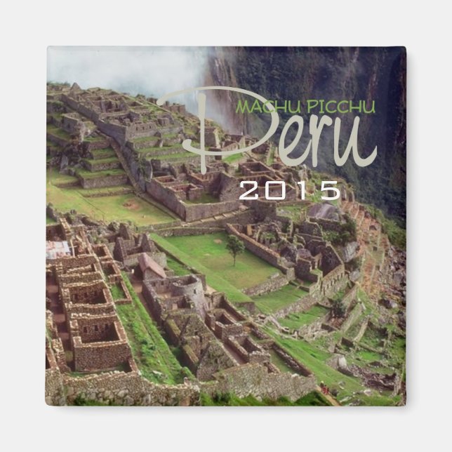 MACHU PICCHU Pérou Souvenir Magnet Changement Anné (Devant)