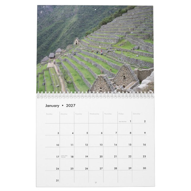 Machu Picchu  Peru 2015 Calendar (Jan 2027)