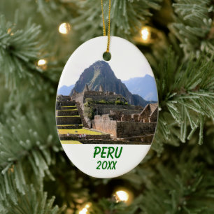 Machu Picchu Peru - Huayna Picchu Mountain Ceramic Ornament