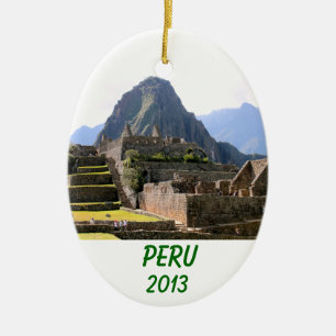 Machu Picchu Peru - Huayna Picchu Mountain Ceramic Ornament