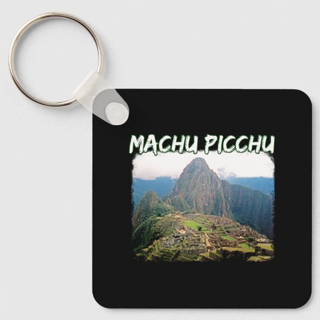 Machu Picchu Peru - Huayna Picchu Mountain Keychain (Front)