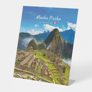 Machu Picchu, Peru - Inca Citadel Ruins Pedestal Sign