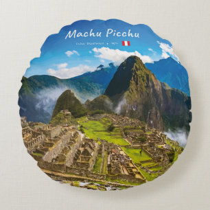 Machu Picchu, Peru - Inca Citadel Ruins Round Pillow