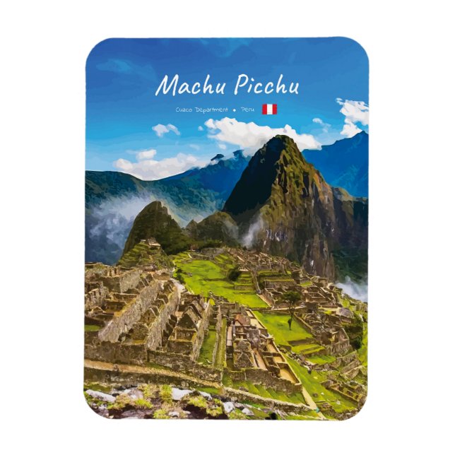 Machu Picchu, Peru - Inca Citadel Ruins Rounded Magnet (Vertical)