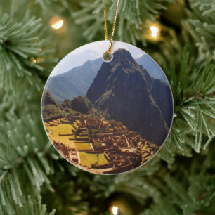 Machu Picchu Peru - Machu Picchu Ruins Sunrise Ceramic Ornament