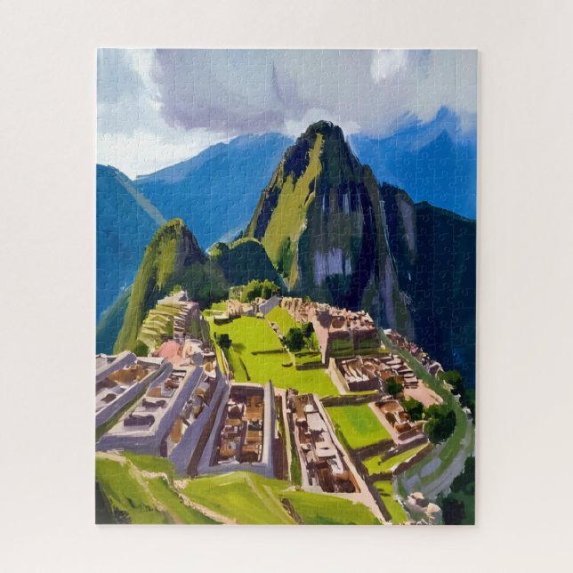 Machu Picchu Peru Painting Jigsaw Puzzle (Vertical)