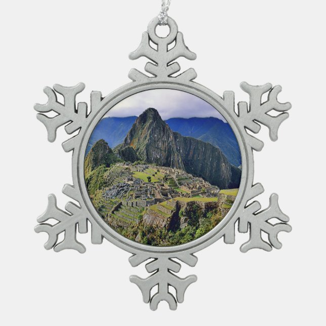 MACHU PICCHU - Peru - panorama Snowflake Pewter Christmas Ornament (Front)