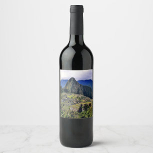 MACHU PICCHU - Peru - panorama Wine Label