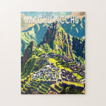 Machu Picchu Peru South America Travel Art Vintage Jigsaw Puzzle<br><div class="desc">Machu Picchu vector artwork. Machu Picchu is an Incan citadel set high in the Andes Mountains in Peru,  above the Urubamba River valley.</div>