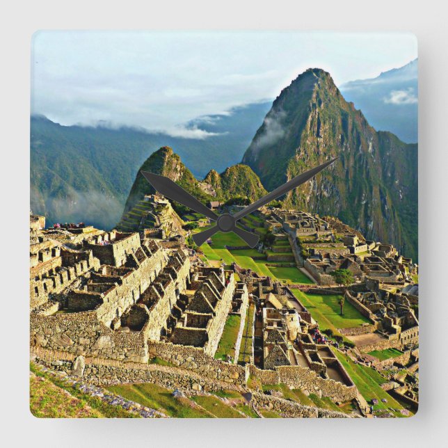 Machu Picchu, Peru Square Wall Clock (Front)