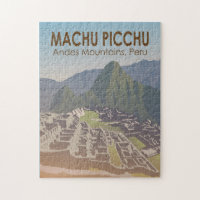 Machu Picchu Peru Travel Art Vintage