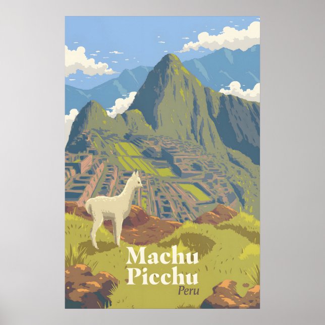 Machu Picchu Peru Travel Poster (Front)