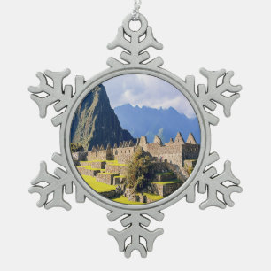 MACHU PICCHU - Peru - view Snowflake Pewter Christmas Ornament