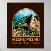 Machu Picchu Peru Vintage Emblem