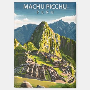 Machu Picchu Peru Vintage Travel Magnet