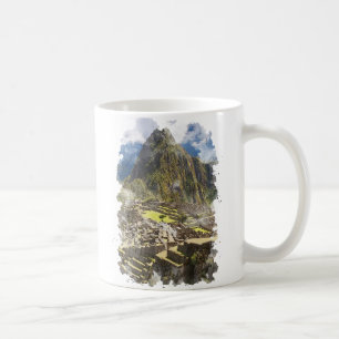Machu Picchu Peru Watercolor Art Coffee Mug