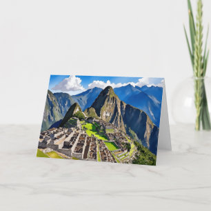 Machu Picchu Peru Watercolor Card